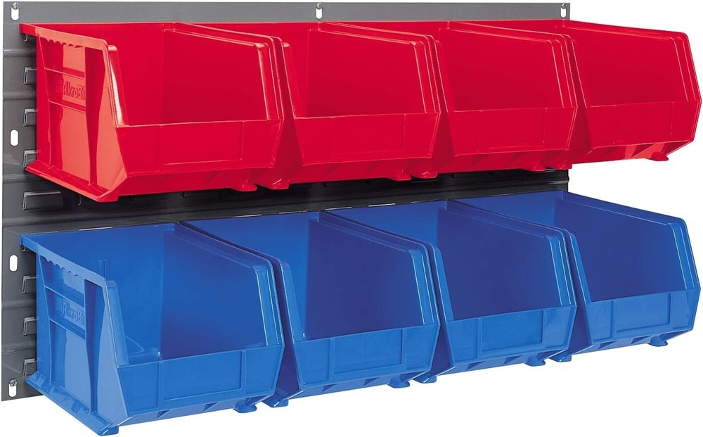 Customized Garage Tool Storage Solution with Heavy-Duty 36" Louvered Panel Grey