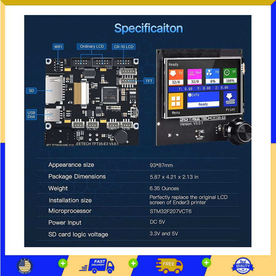 SKR Mini E3 V3.0 Control Board +TFT35 E3 V3.0.1 Touch Screen Display