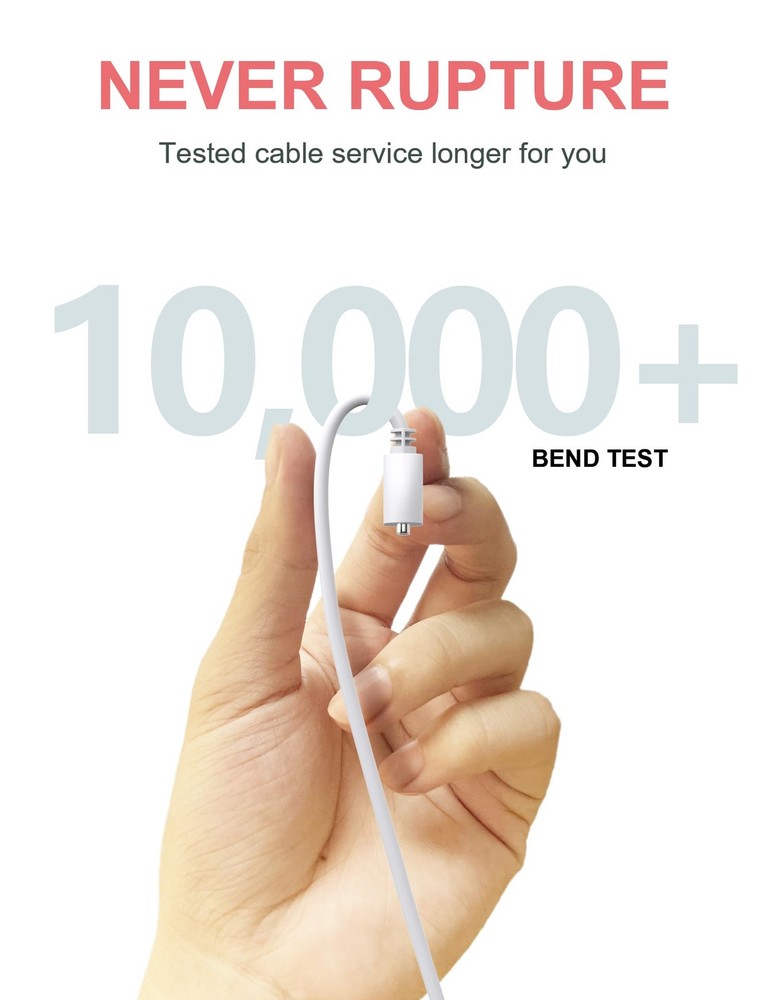 Bicmice Magnetic USB DC Charger Cable Replacement Charging 6 mm, White