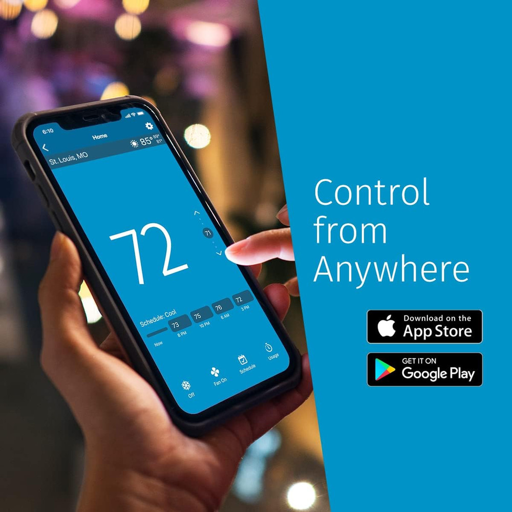 Sensi Touch Smart Thermostat by with Touchscreen Color Display, Programmable, W