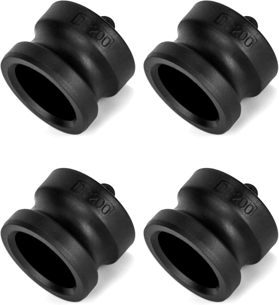 4 Pack 2 Inch Type DP Polypropylene Camlock Dust Plug Black 2 Inch Fitting Hoses