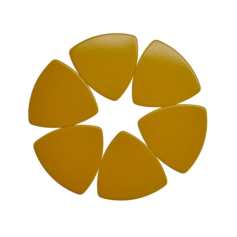 Celluloid 346 Rounded Triangle Guitar Picks Plectrums 0.71mm 100Pcs Yellow