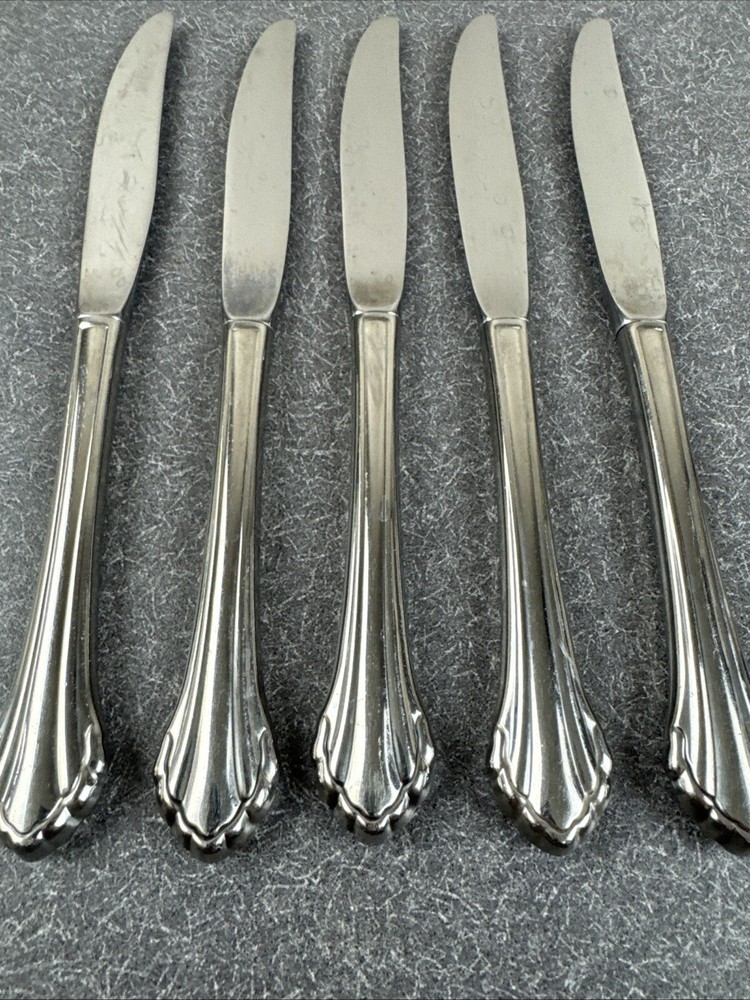5x Dinner Knives Hollow Oneida Community CLARETTE Silverplate 8 7/8"