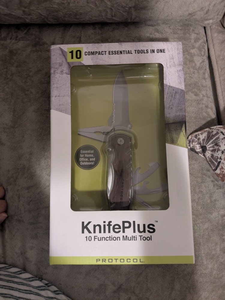 Protocol KnifePlus 10 Function Multi Tool, Stainless Steel, Pliers, Brown