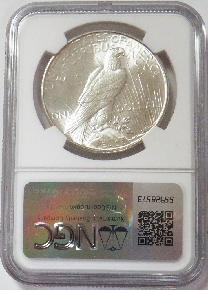1935 PEACE SILVER DOLLAR $1 COIN NGC MINT STATE 64