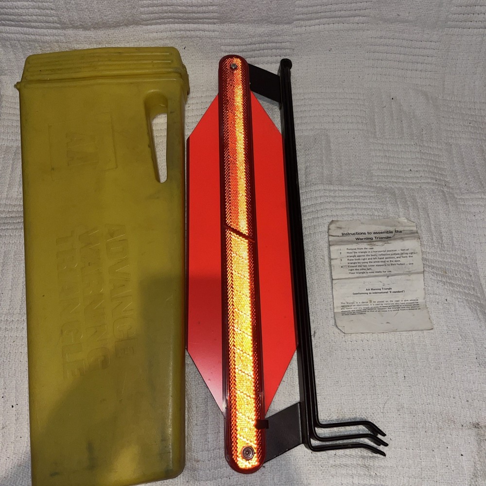 Vintage AA Advance Warning Triangle with Original Box