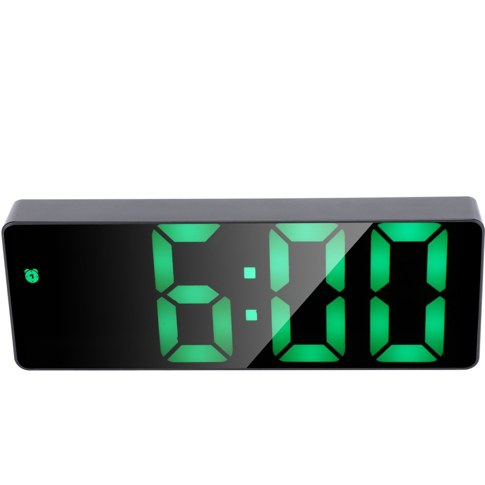 Electronic Clock LED Digital Mirror Alarm Clocks Battery PlugIn DualUse 0712