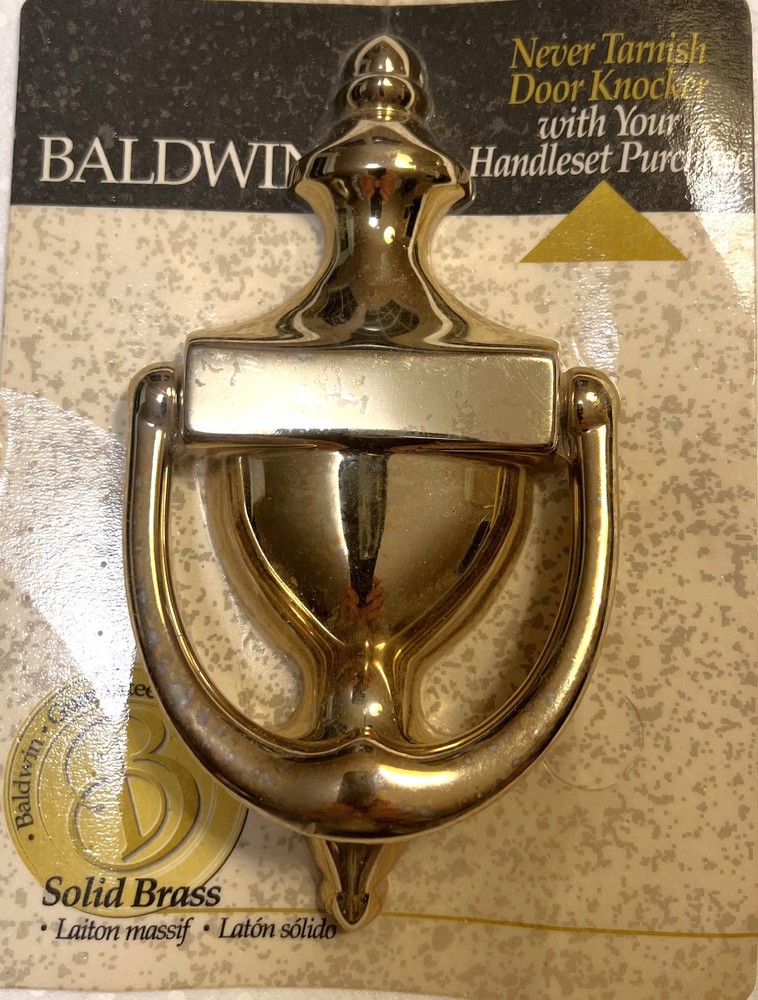 Vintage Baldwin Solid Brass Never Tarnish Door Knocker New