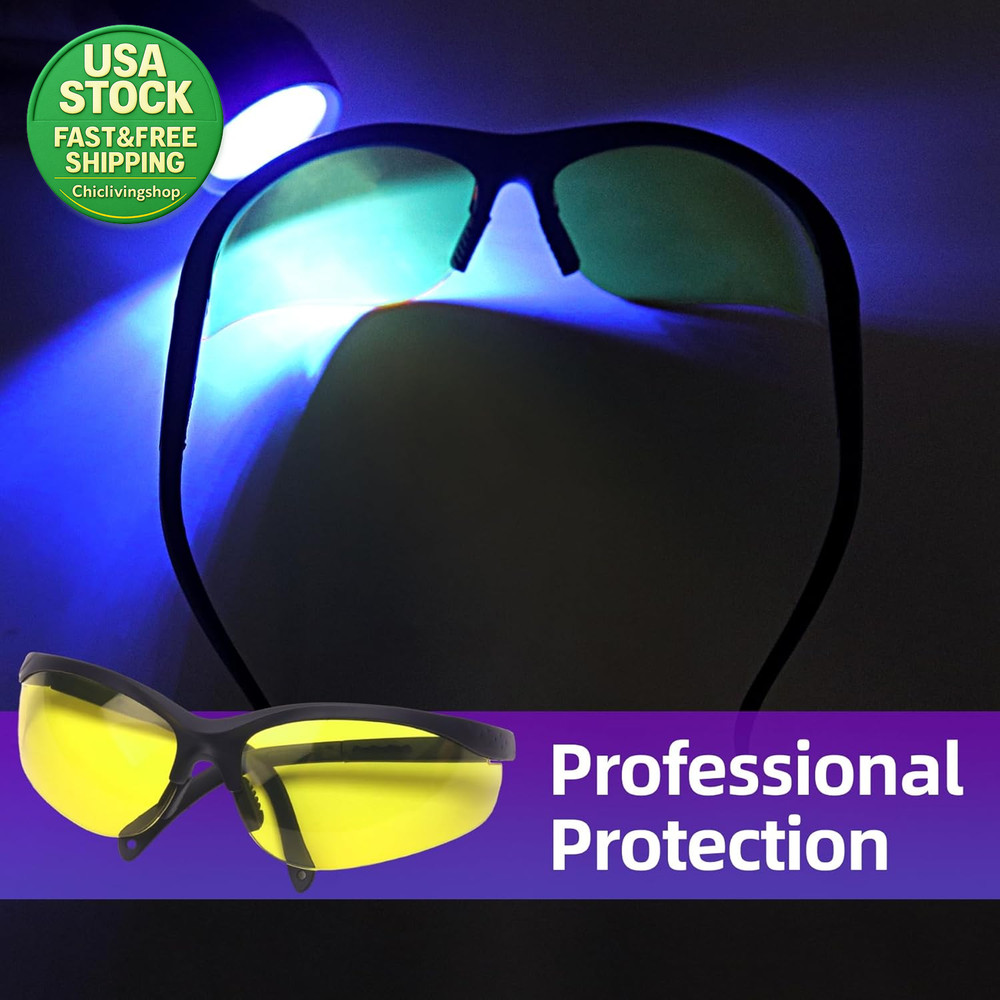 AC Leak Detector Rechargeable UV Flashlight Kit with Protective Glasses