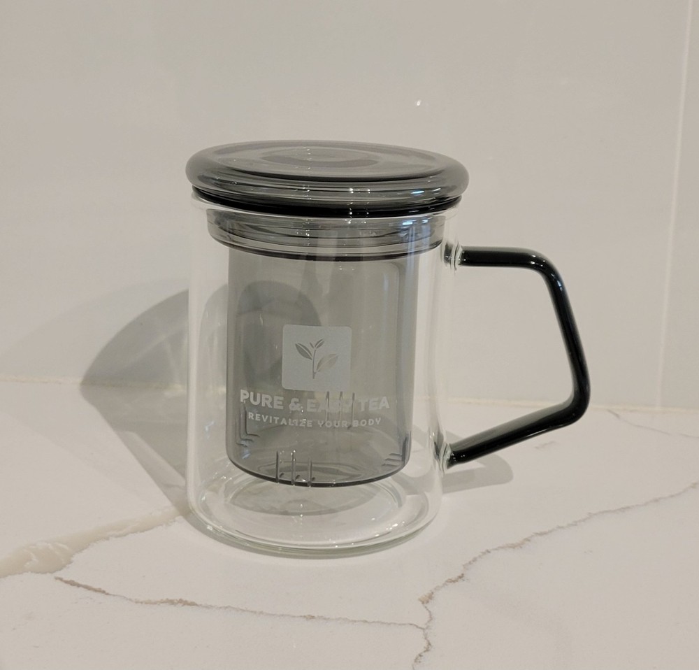 Borosilicate Glass Tea Cup & Infuser Clear With Lid
