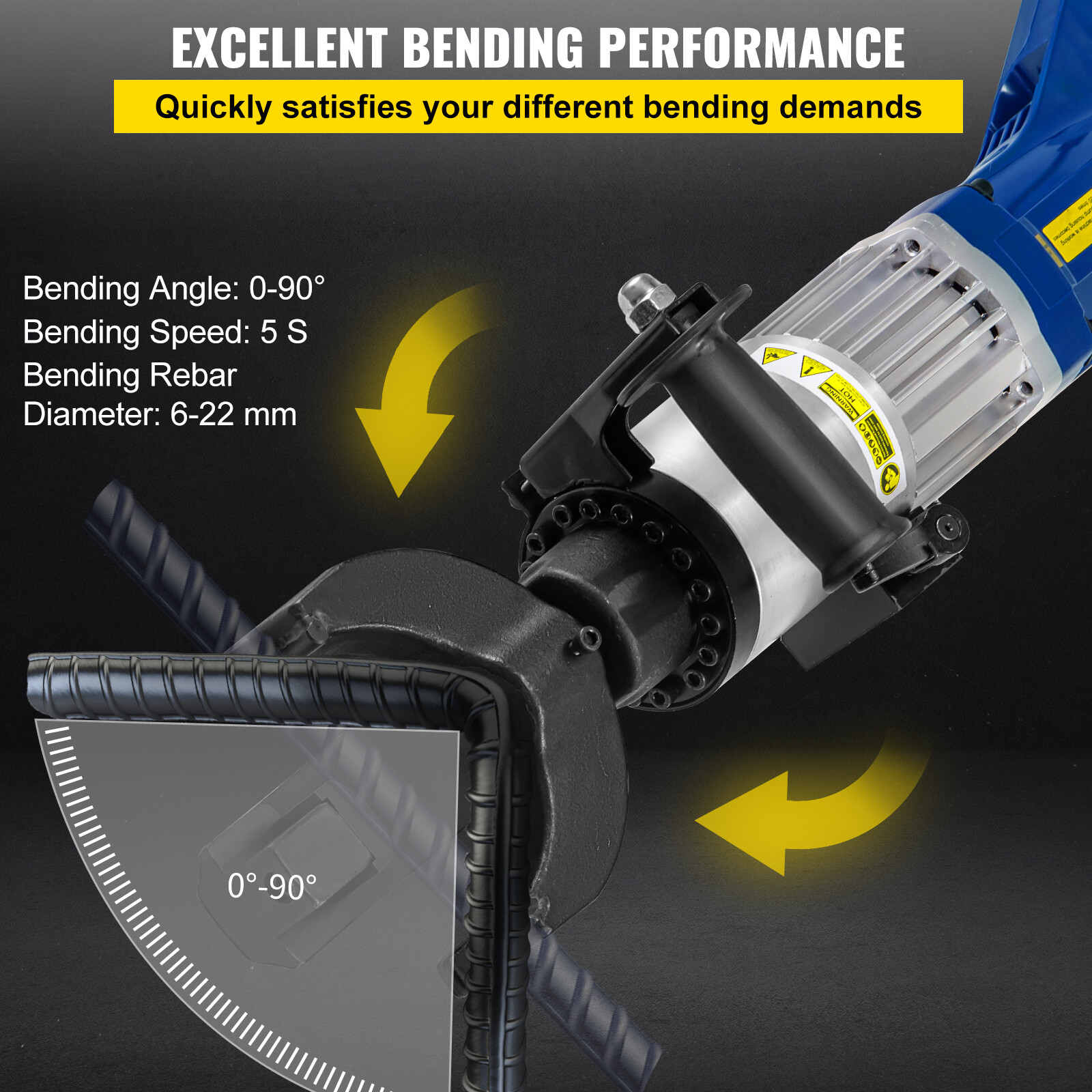 7/8" Electric Rebar Bender 22mm Portable Hydraulic Rebar Bending for #2 to #7