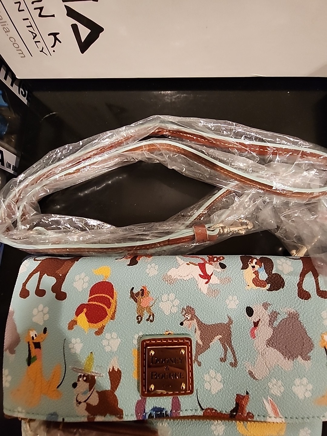 NWT Dooney & Bourke Disney Dogs Foldover Crossbody purse blue STITCH BOLT SALE!