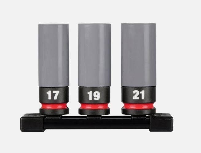 Milwaukee 1/2" Metric Lug Nut Socket Set 3 PC Impact Duty SHOCKWAVE 49-66-7830