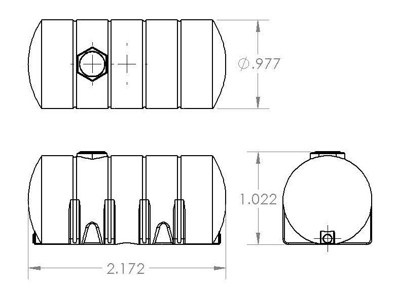 1/64 3D Printed 1625 Gal Horizontal Leg Tank