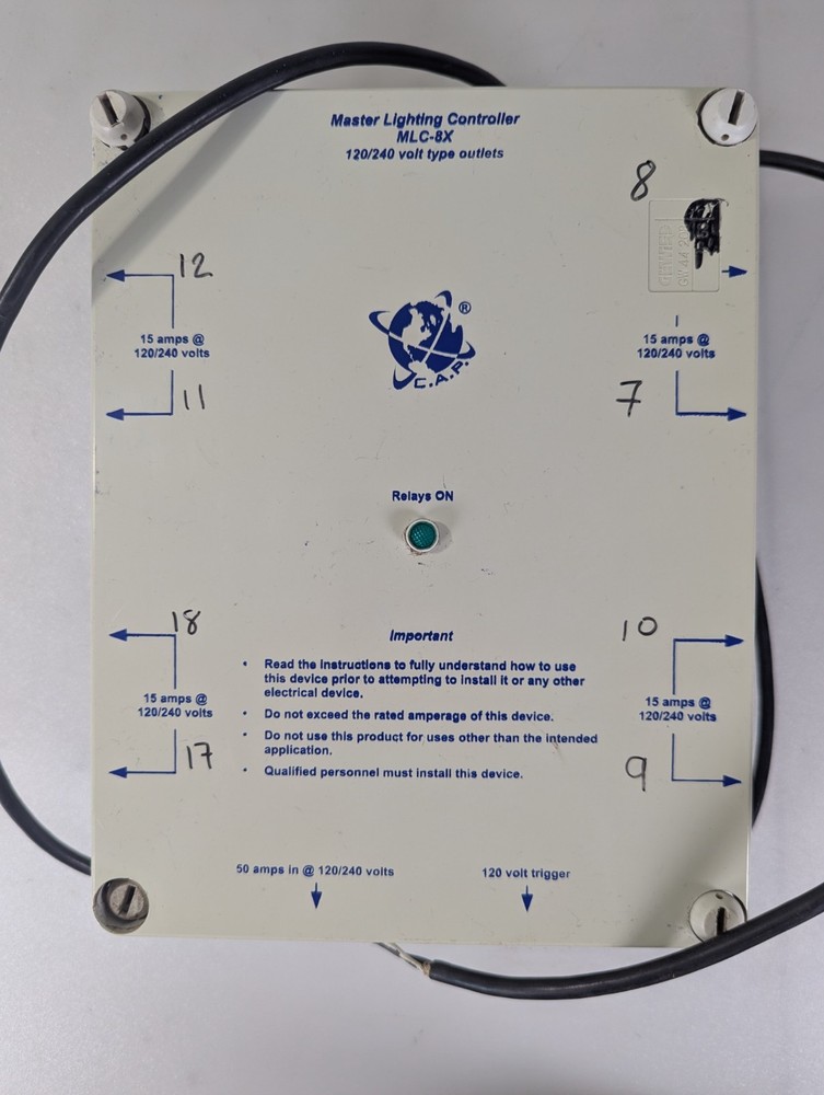 MLC-8X Master Lighting Controller  120/240 Volt 50 Amp