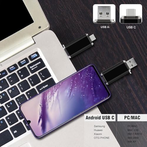 128GB USB C Flash Drive 2-Pack, Dual Type C & USB A Memory Stick, 2-in-1 Jump Dr