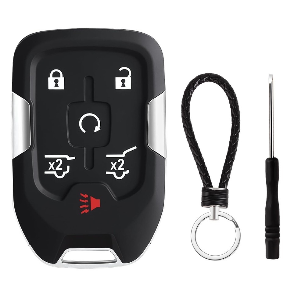 6 Button Replacement Key Fob Shell Case Cover Compatible with Black XFL - 6B