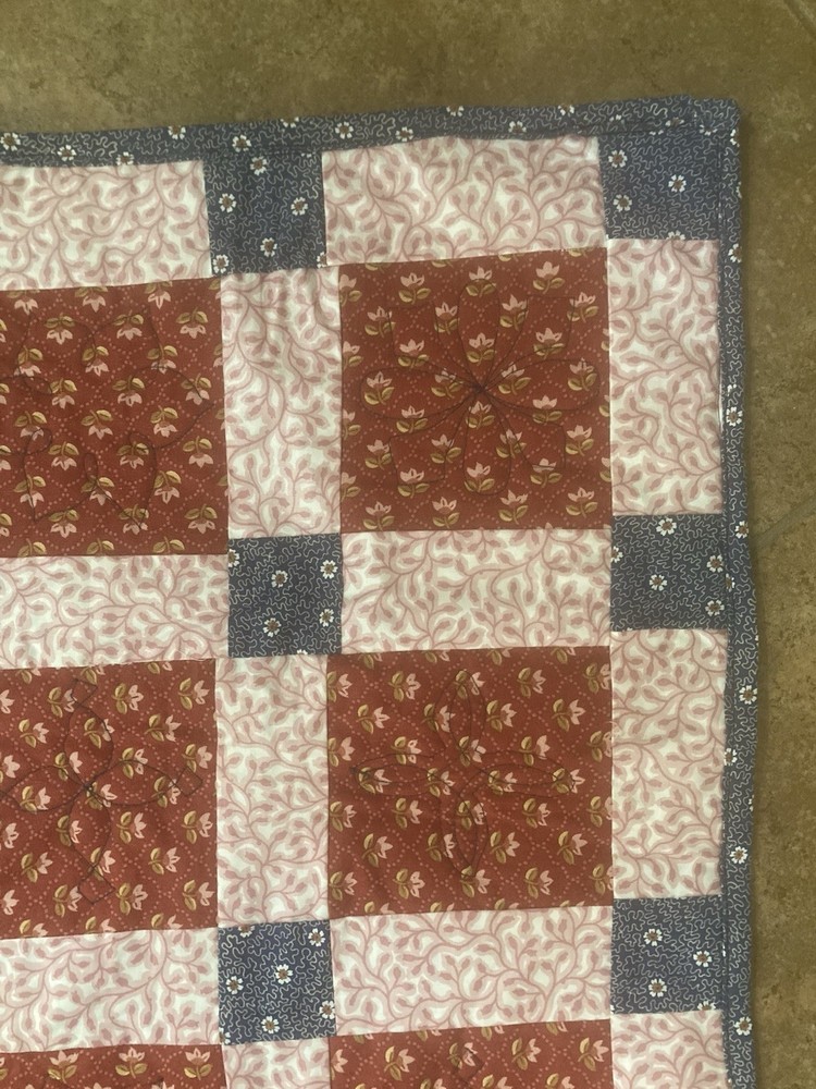 Handmade Patchwork Lap Quilt 32” X 48”