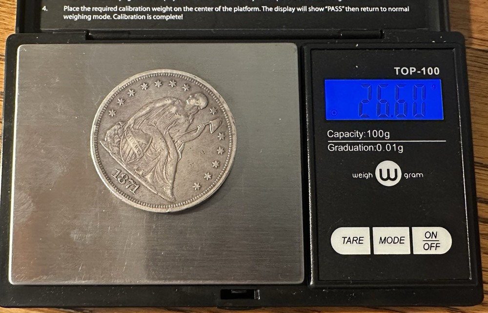 1871 Seated Liberty One Dollar