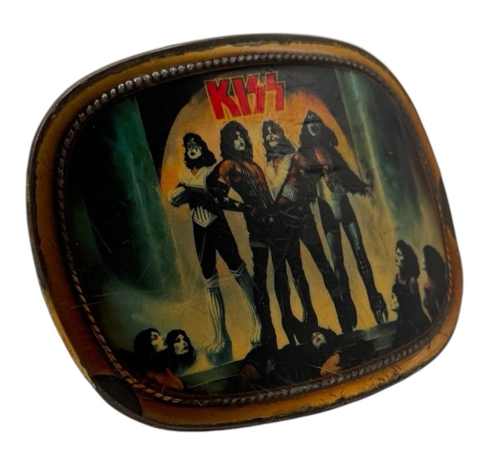 Vintage 1977 KISS Love Gun Belt Buckle Pacifica Manufacturing Rare Rock