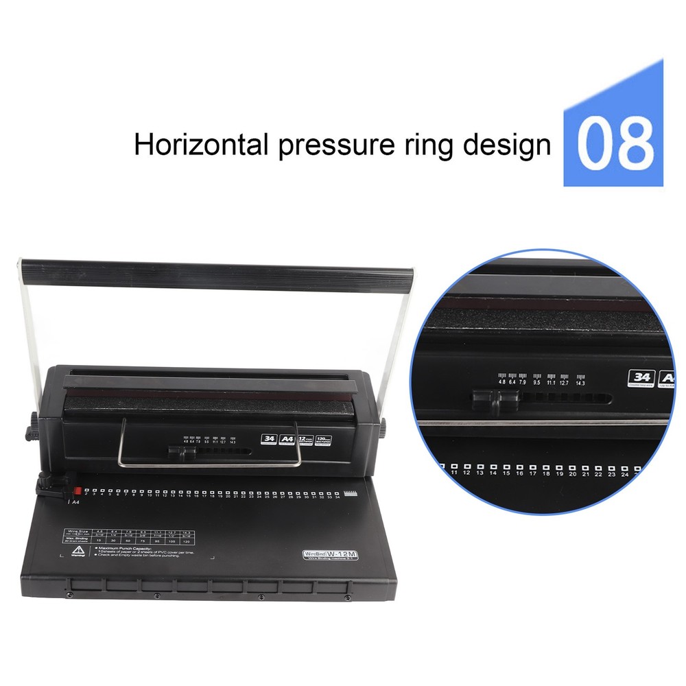 Spiral Coil Binding Machine Efficiently Punches 12 Sheets For A4 A5 Popular