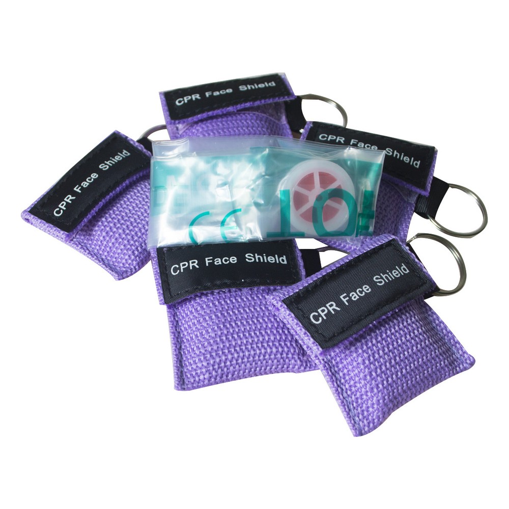6pcs CPR Barrier WITH KEYCHAIN CPR FACE SHIELD POCKET AED Multicolor