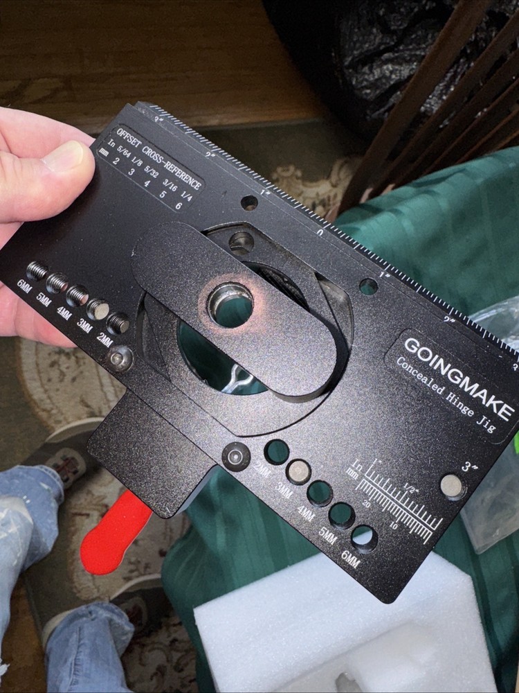 GOINGMAKE Metal Concealed Hinge Jig with Quick Clamp and Dust Vacuum Adapter