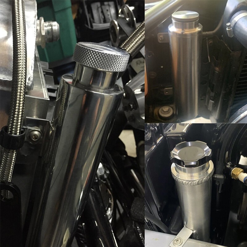 3" X 10" 32OZ Polished Stainless Steel Radiator Coolant Overflow Catch Tank Can