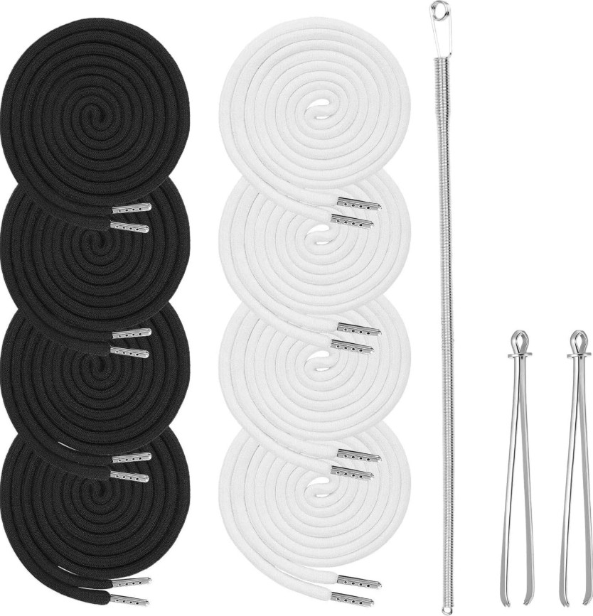8PCS Replacement Drawstring Cords with Threader Tools for Hoodies Pants Jackets