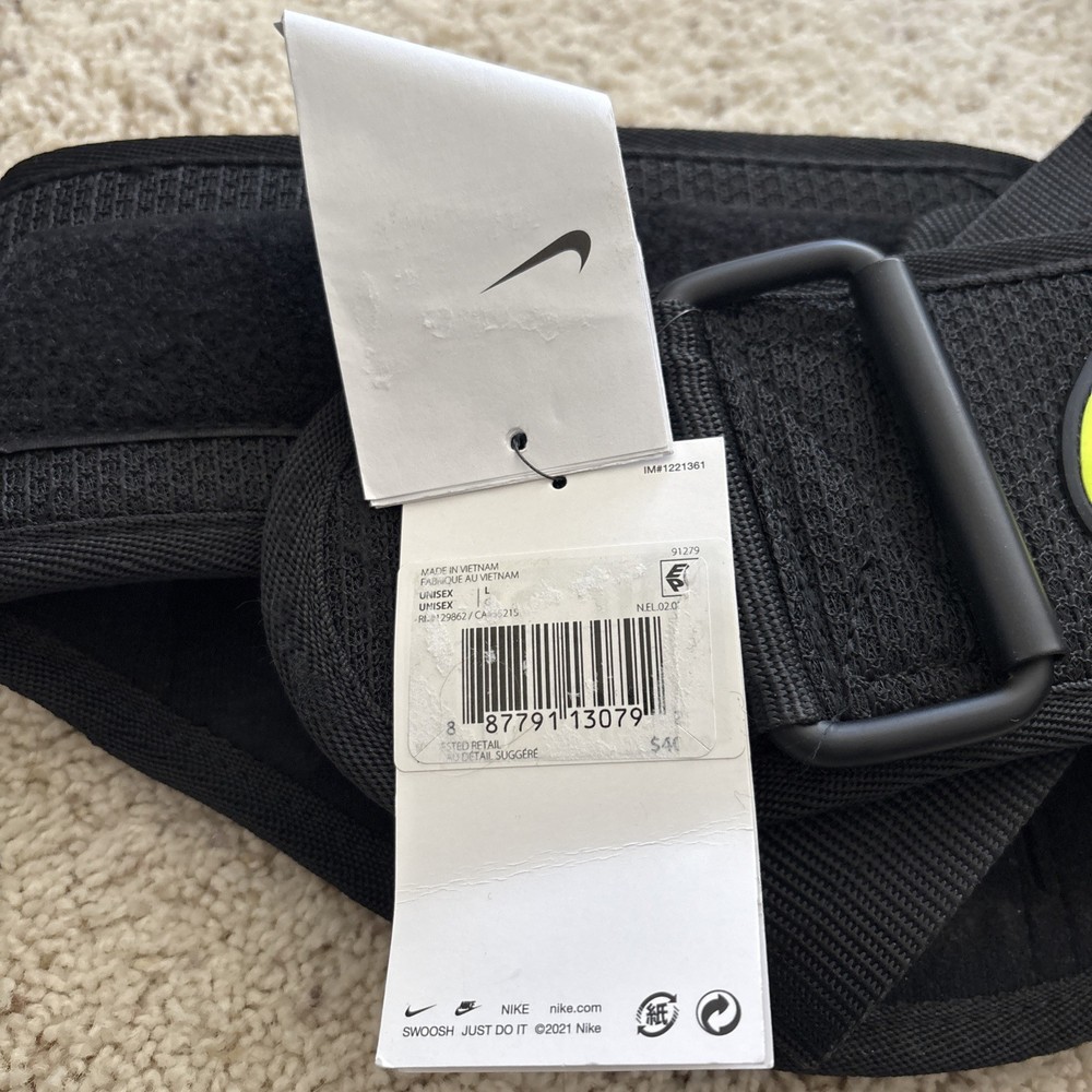 NIKE Structured Training Belt 2.0 Black/Volt Size Large