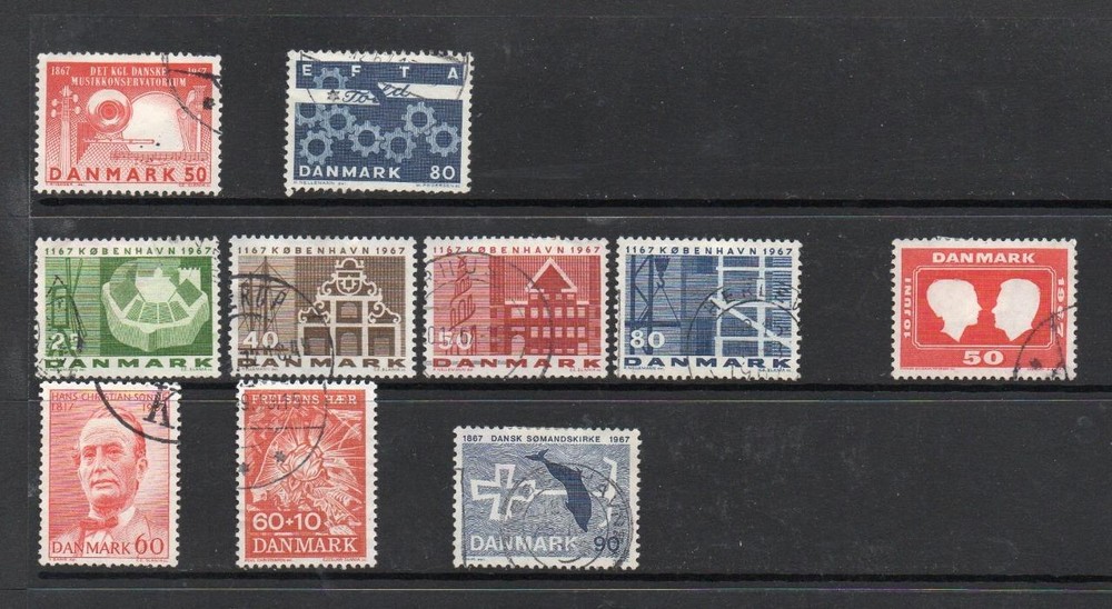 DENMARK USED 1967 COMPLETE YEAR SETS