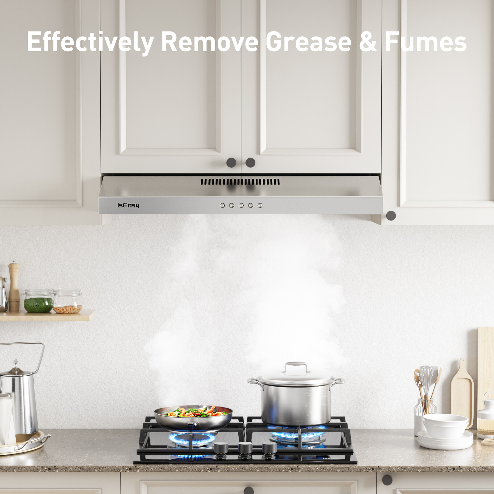 30 inch Ductless Range Hood Under Cabinet Hood Vent 3-Speed Stainless Steel USA