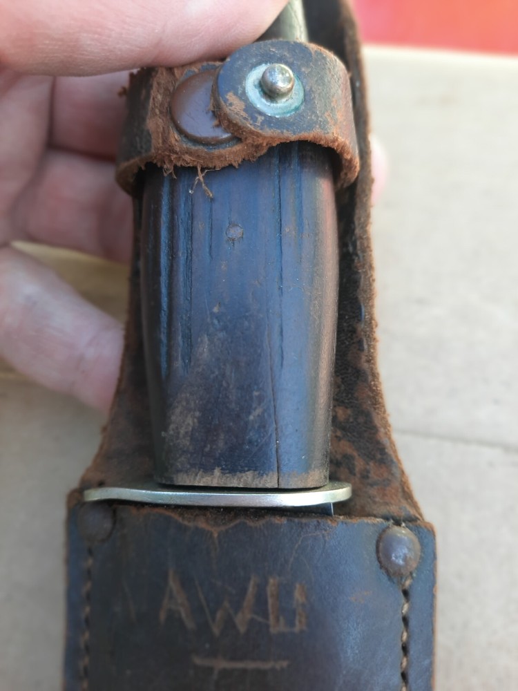 WW2 Olean NY Fighting Combat Knife W/ Leather Sheath