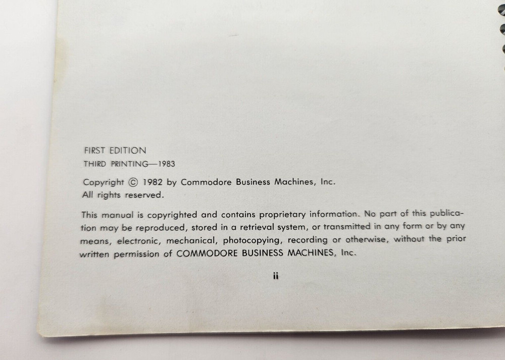 Commodore 64 User's Guide 1st Edition Third Printing 1983 Computer Manual