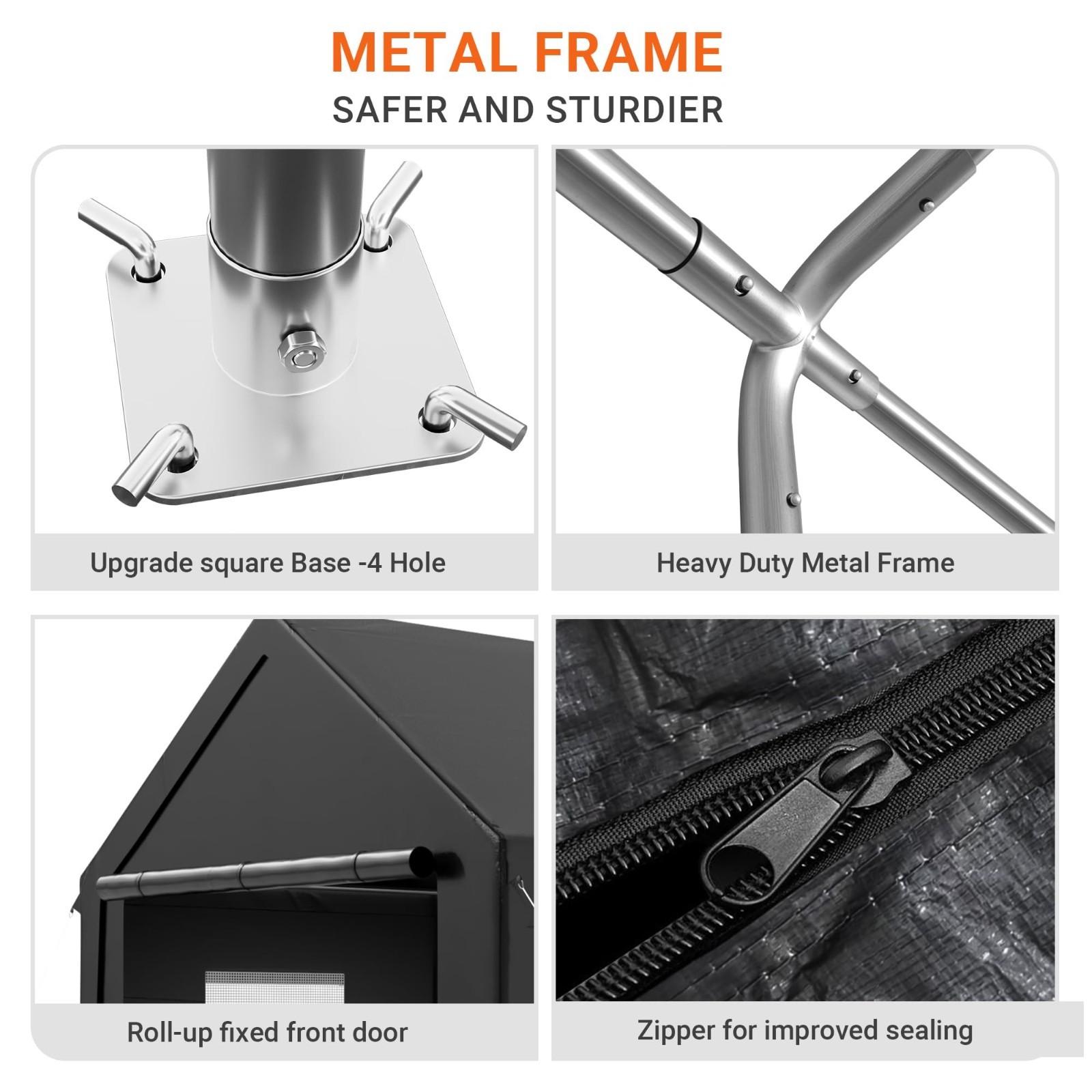 12x20/13x25/20x20FT Carport Canopy Heavy Duty w/ Side Doors Outdoor Car Shelter