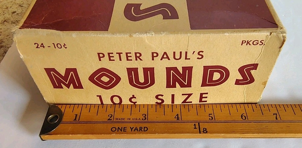 Peter Paul’s Mounds 24 $.10 Packages Empty Box