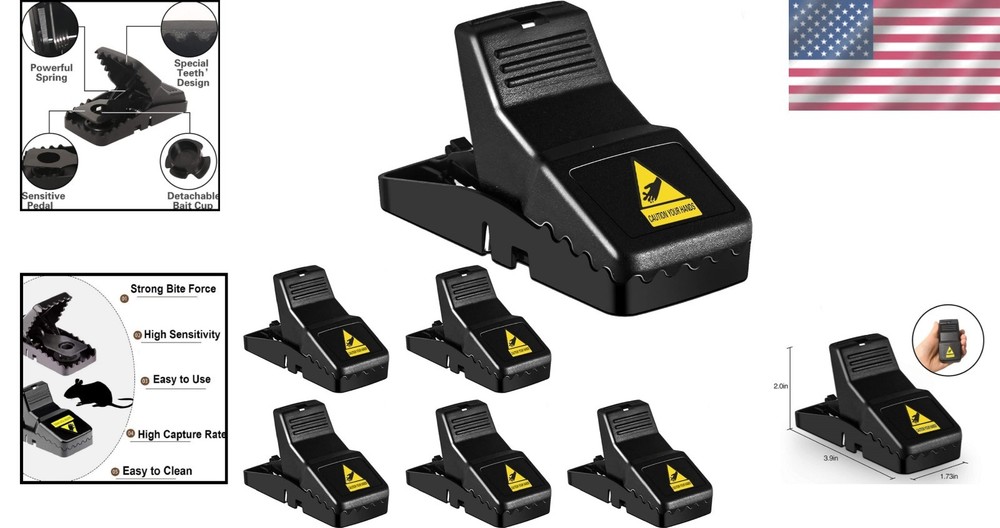 Compact Mice Traps - 6 Pack with High Sensitivity for Efficient Catching