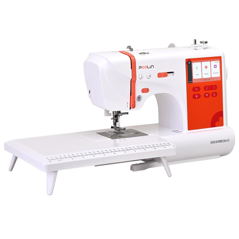 POOLIN EOC03RE(2in1)  Sewing and Embroidery Machine Computerized Large LCD.