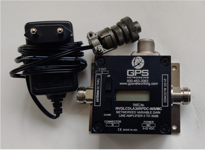 GPS NETWORKING Model: NVGLCDLA30RPDC-N/5/MC, Variable Gain Amplifier W/ LCD & PS