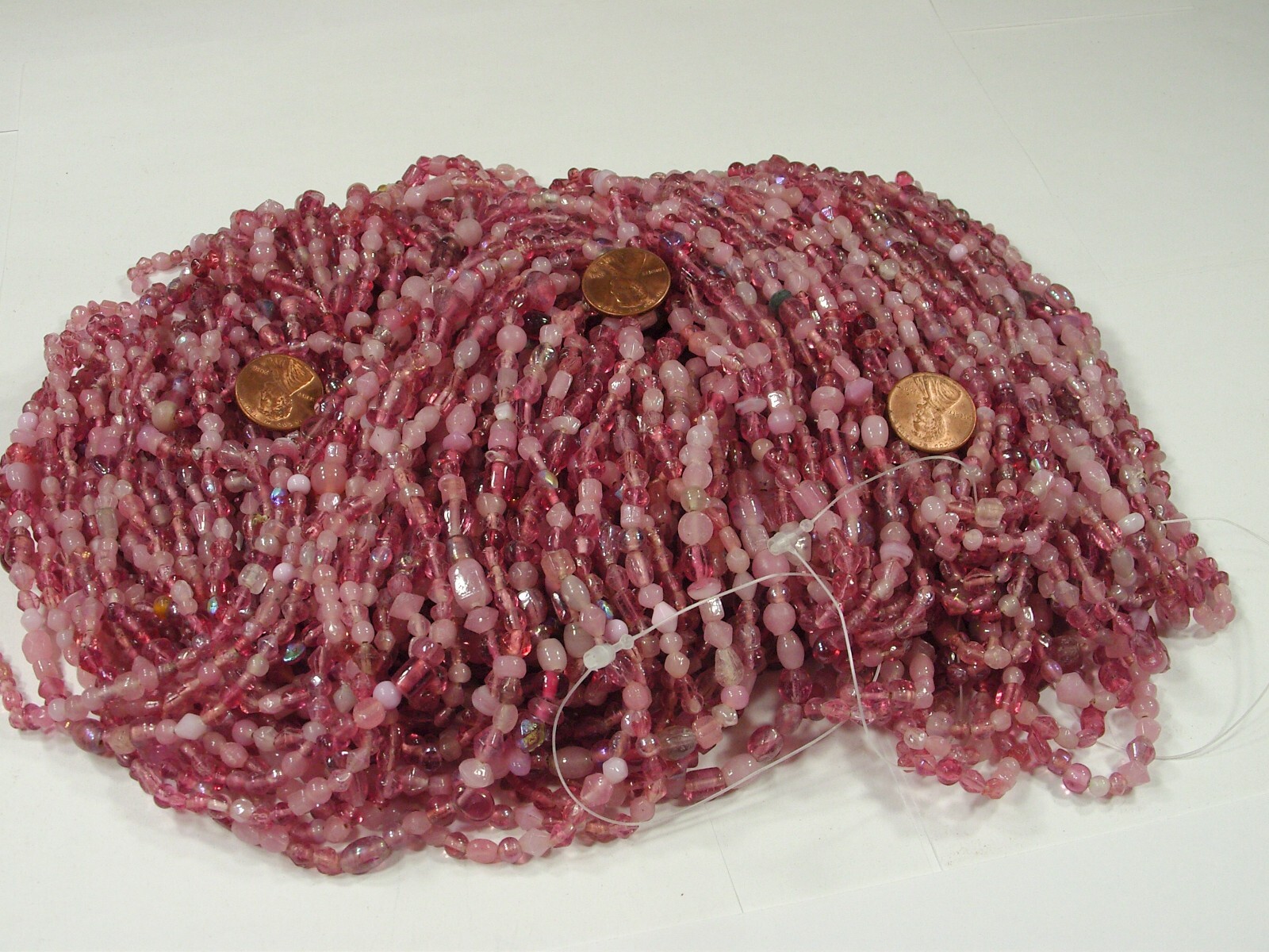 2 Pounds Pink Color India Handmade Glass Spacer Beads Bulk Lot (QKP-1)