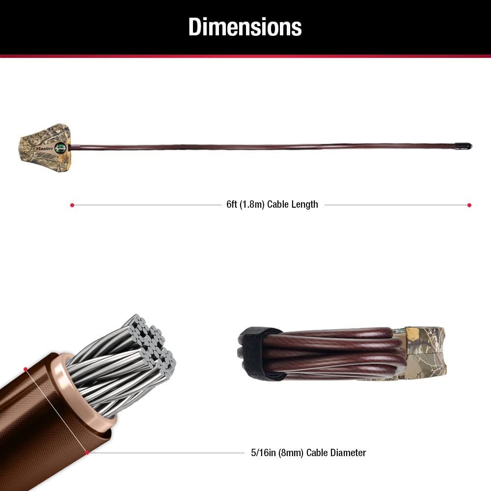 Master Lock - (2) Python Trail Camera Camouflage Cable Locks 8418KA2 CAMO 2-Pack