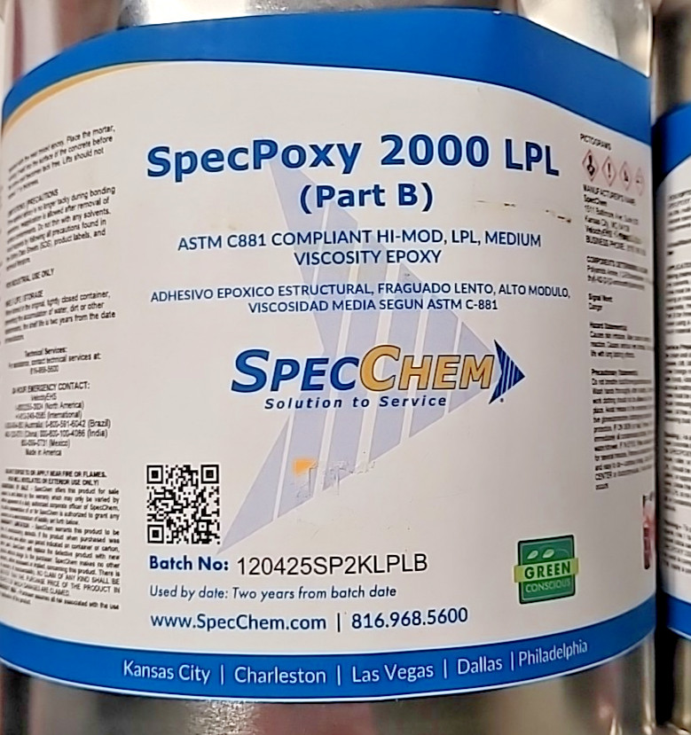 Specpoxy 2000 Lpl Astm 881 Compliant Hi-Mod, Lpl, Medium Viscosity Epoxy