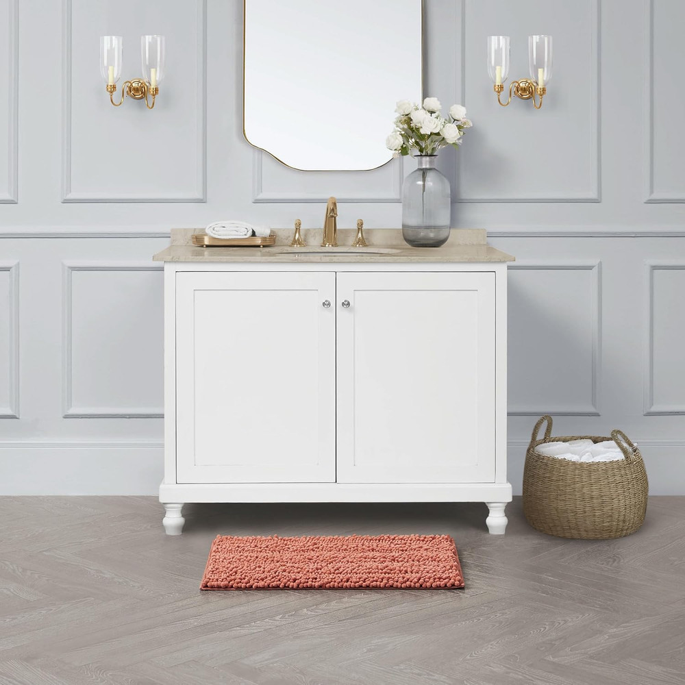 – Astor Chenille Bath Mat | 100% Polyester | Premium Bathroom Décor | Machine Wa