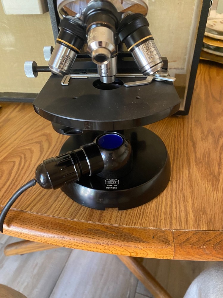 Carl Zeiss Lab Binocular Microscope Model XF with Illuminator, in Orginal Box