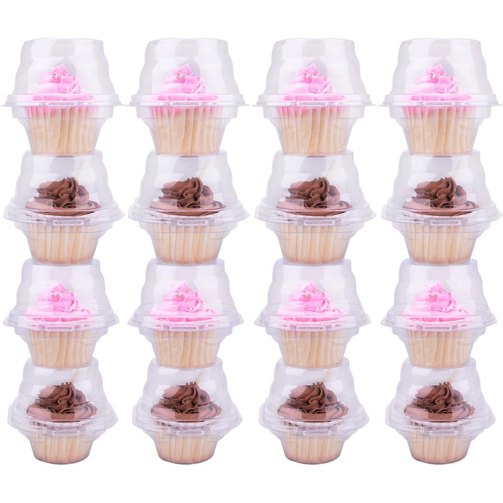 Cupcake Boxes Individual Cupcake Containers, 50 Packs Regular Single Cupcake ...