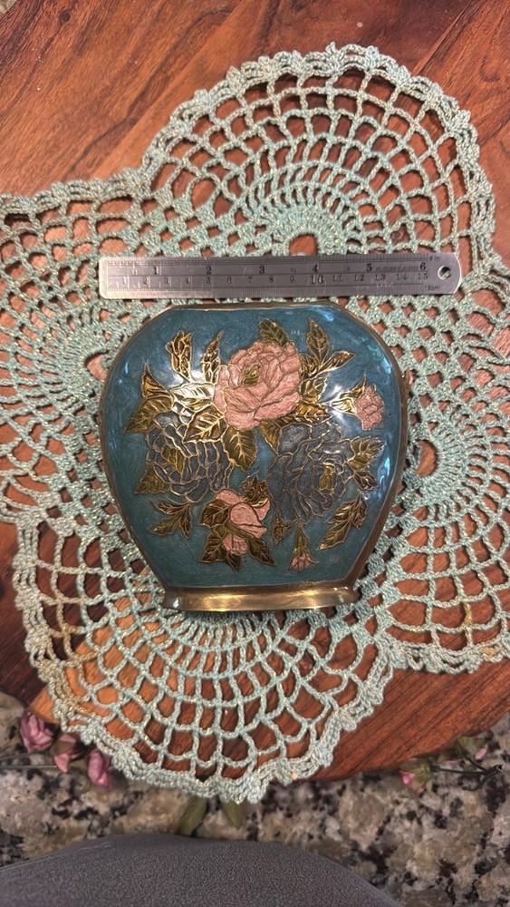 Cloissonne Floral Vase