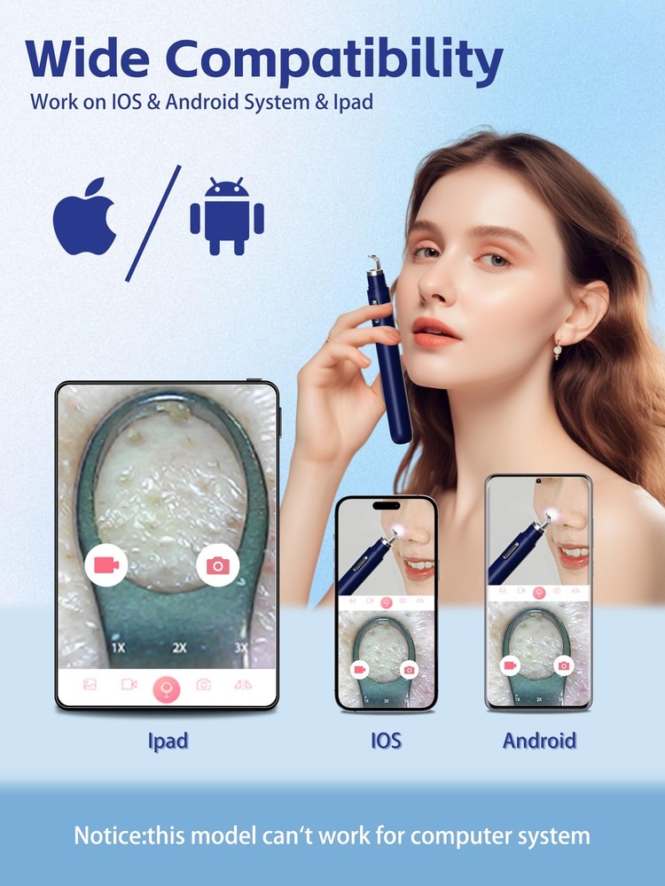 Visual Blackhead Remover Tools with Camera,Pimple Popper Extractor Tool Kit w...