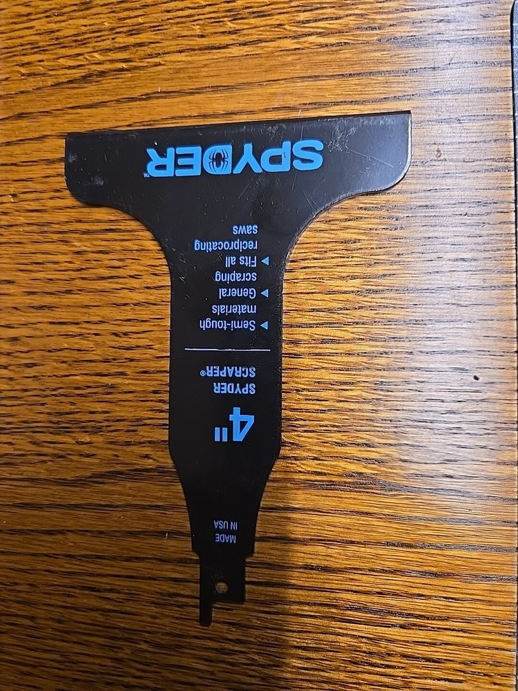 NEW! SPYDER 4" SCRAPER BLADE RECIPROCATING SAW ATTACHMENT