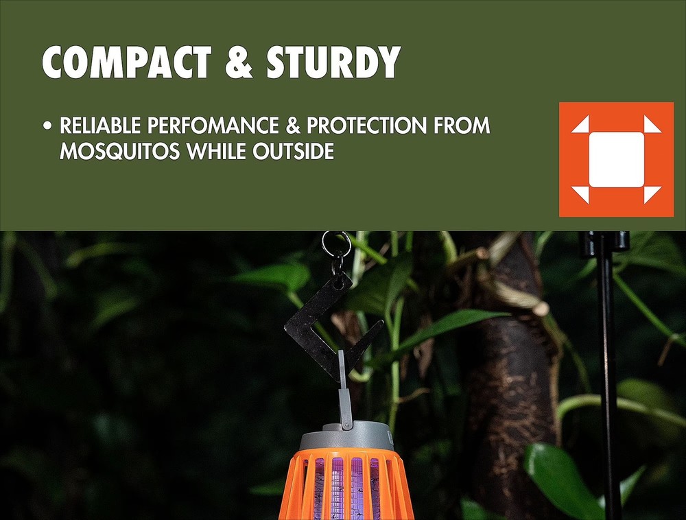 Rechargeable Bug Zapper with LED Lantern, Orange