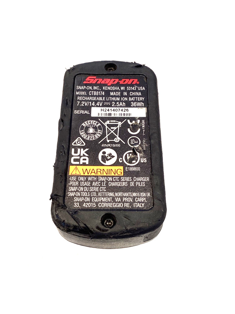 Snap on Tools 14.4 Volt 2.5Ah BLACK MicroLithium Battery Pack CTB8174 TESTED